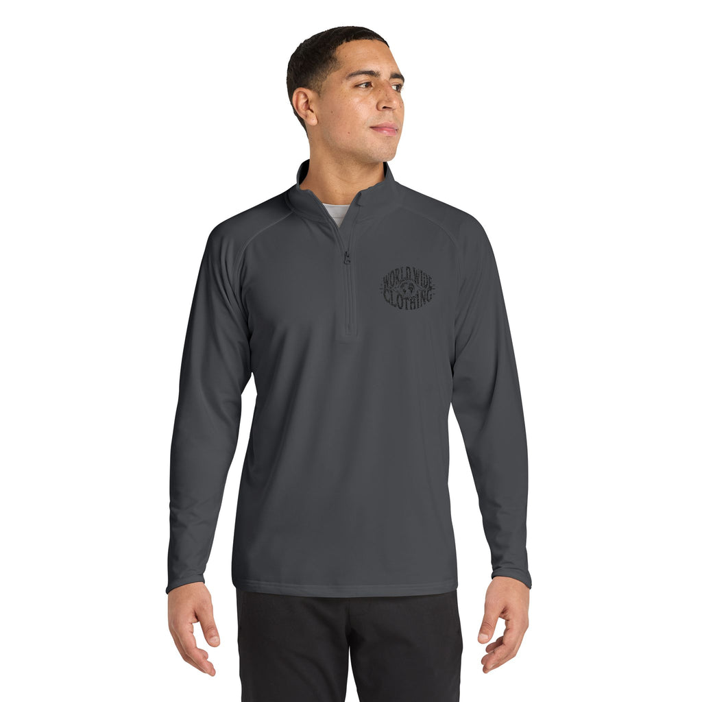 Embroidered Quarter-Zip Pullover — Retro Surf Logo