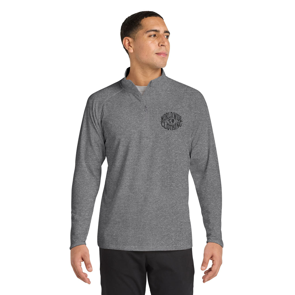 Embroidered Quarter-Zip Pullover — Retro Surf Logo