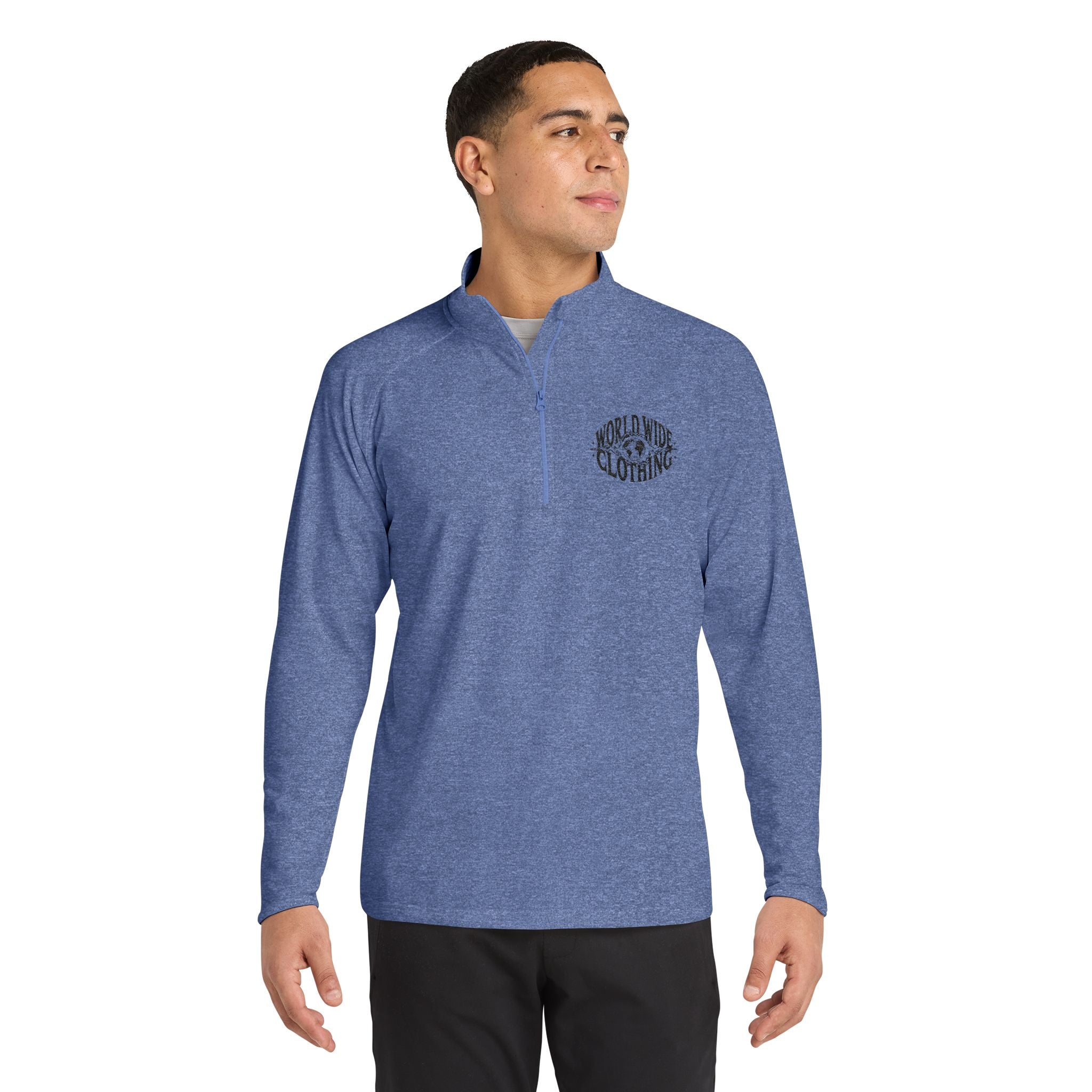 Embroidered Quarter-Zip Pullover — Retro Surf Logo