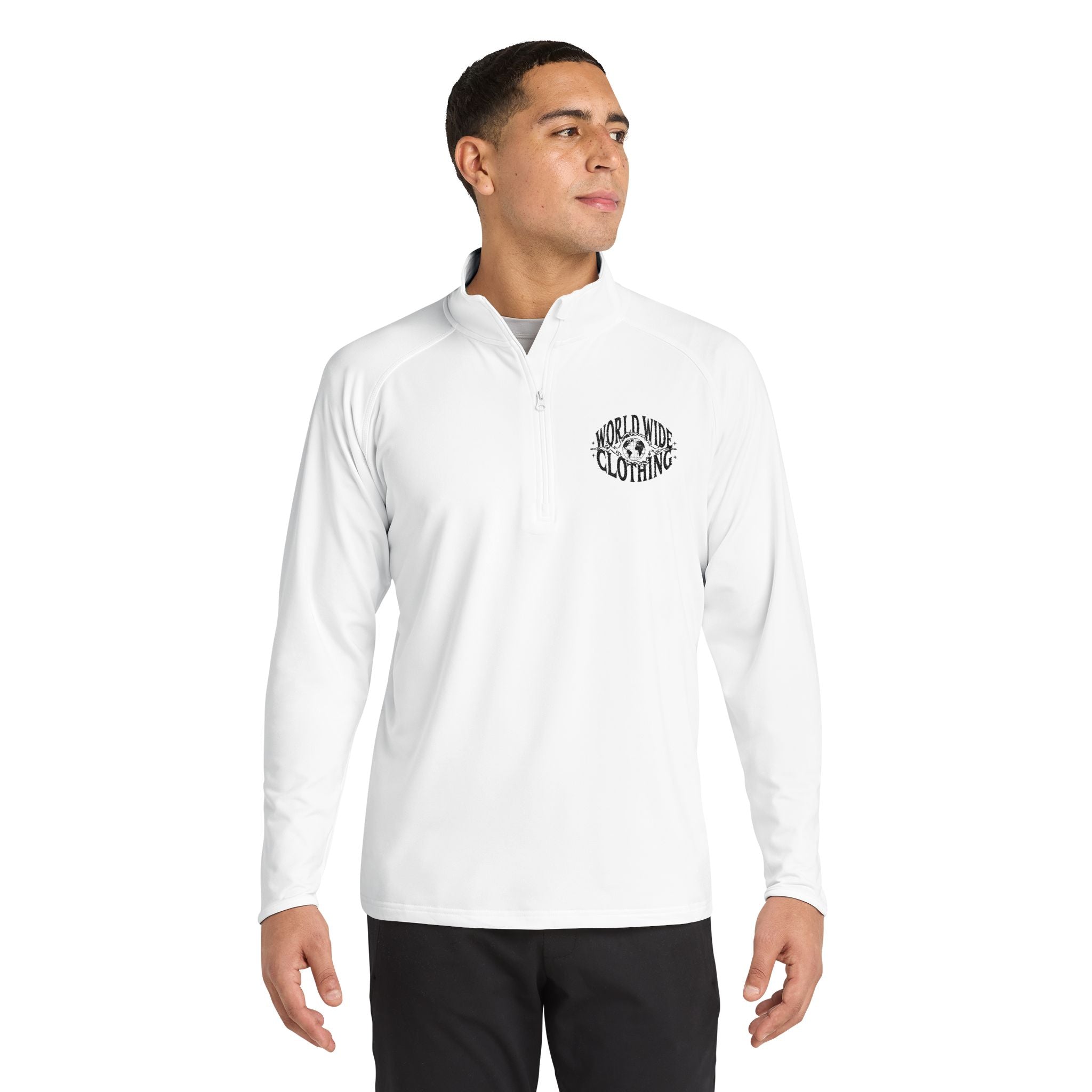 Embroidered Quarter-Zip Pullover — Retro Surf Logo