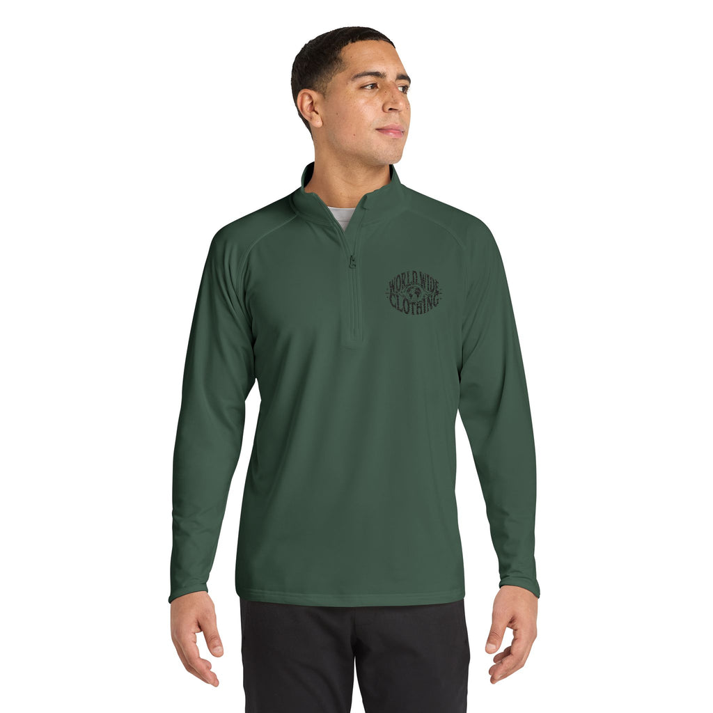 Embroidered Quarter-Zip Pullover — Retro Surf Logo