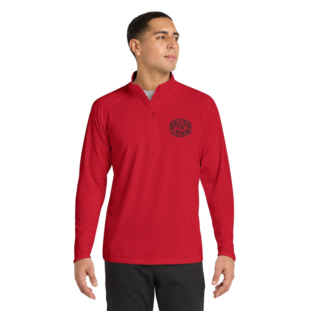 Embroidered Quarter-Zip Pullover — Retro Surf Logo